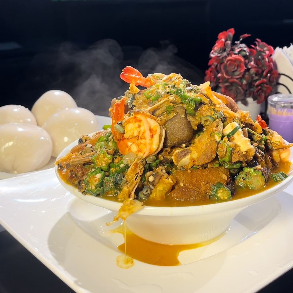 Seafood Okro (Catfish & Assorted Meat) - Single